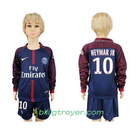 Billige Fotballdrakter Paris SG Neymar Jr 10 Barn Hjemmedraktsett 2017/18 Langermet